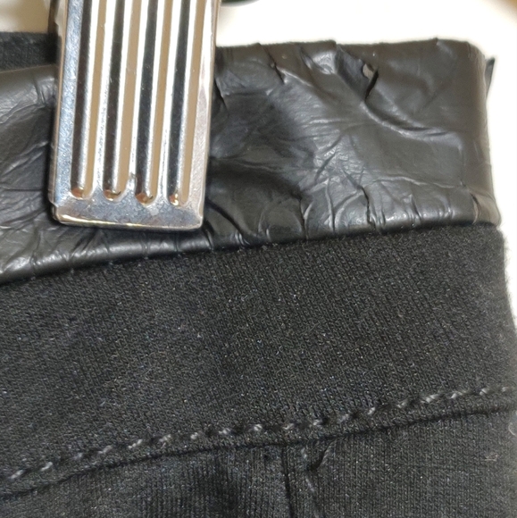 True Freedom Juniors Black Skinny Regular Fit Pants with Faux Leather Trim - Picture 5 of 16